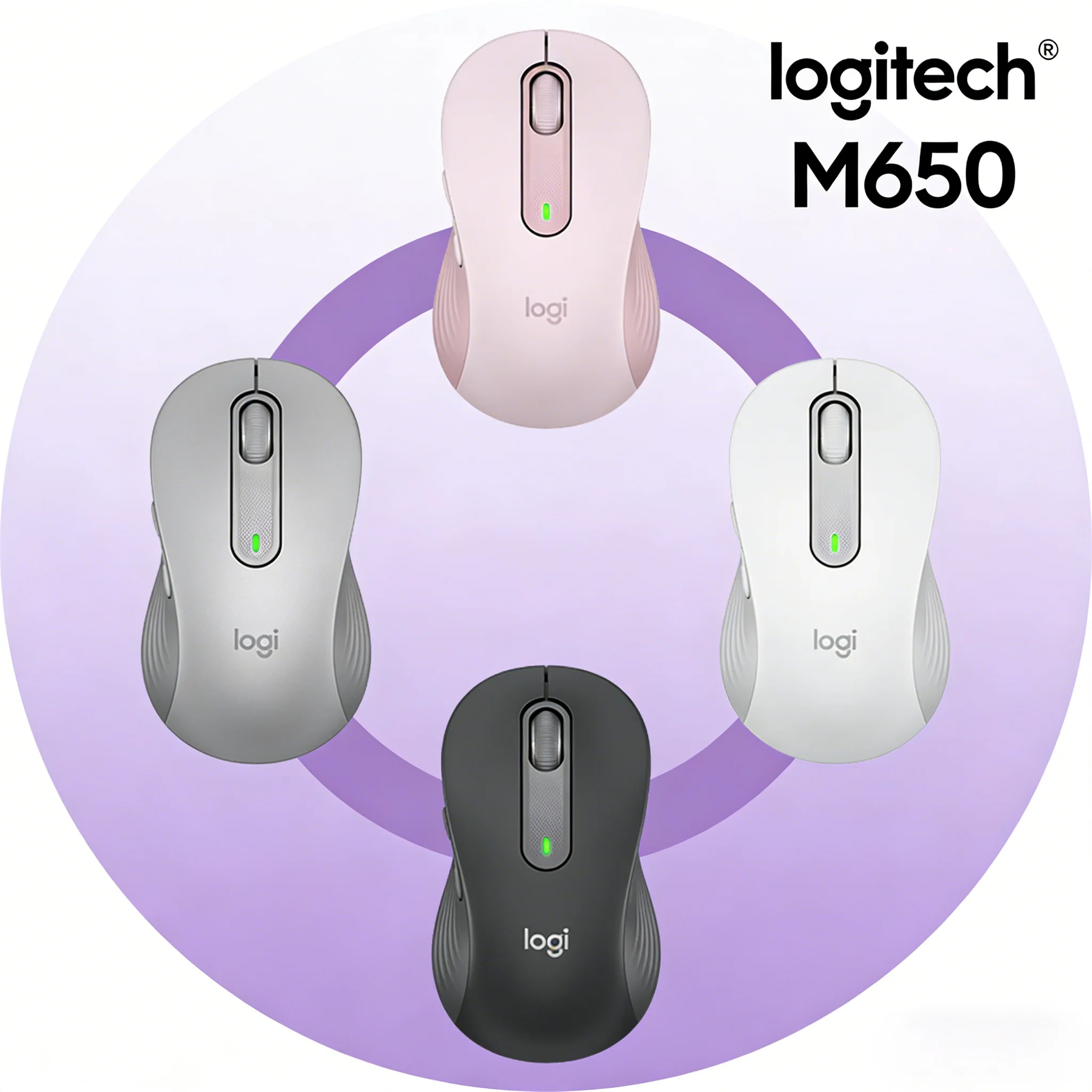 

Logitech M650/M650/M650L Wireless Mouse - Logi Bolt + Bluetooth Dual Connectivity