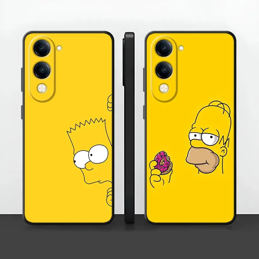 Coque Simpson et son père pour Vivo Y27 Y12 Y15S Y33S Y35 Y22 Y02 Y11 Y19 Y30 Y16 Y17 Y20 Y21 Y31 Y36 coque arrière souple