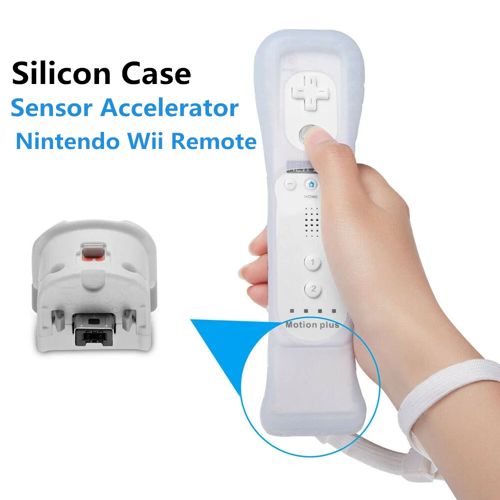 1PCS Wii Remote Controller + Silicon Case Replace the shell For Nintendo Sensor Accelerator Motion Enhancer Games Motion Adapter