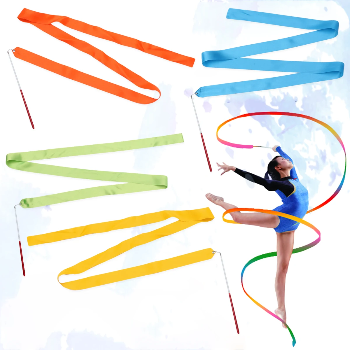 

8 Pcs Rhythmic Gymnastics Ribbons Dancing Silk Dance Streamer Kids Streamers Child