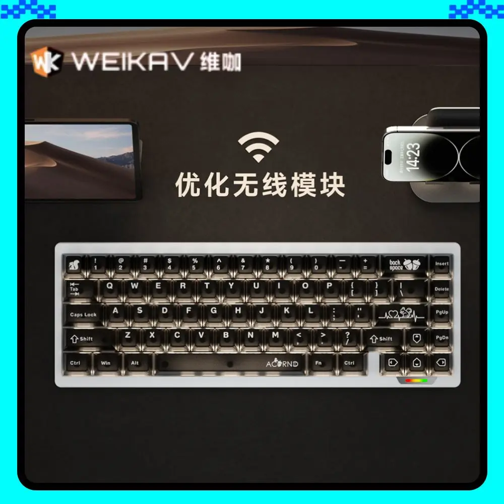 

Weikav Lucky65 V3 Wireless Aluminum Mechanical Keyboard Kit 3 Mode Wired 60% Bluetooth 2.4G RGB Hotswap PC Gaming Keyboard Gift