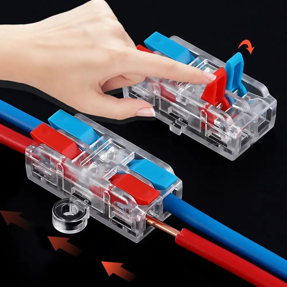 2/3 Pin Quick Terminal Block Compact Splice Electrical Connectors Mini Small Wiring Connector Push-in Docking Terminal Blocks