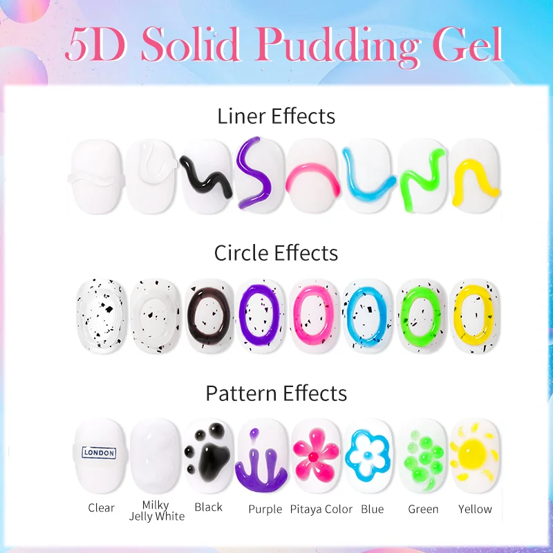 LILYCUTE 10ML 5D Solid Pudding Gel Nail Polish Tube Elastic Emboss Painting Gel Polish Vernis Semi Permanent Nail Art Laces