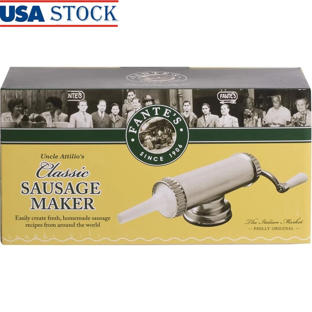 

Sausage Maker with Suction Base 3 Nozzles Easy Use 2.2 Pound Capacity Ideal Homemade Sausage Links Instructions Included