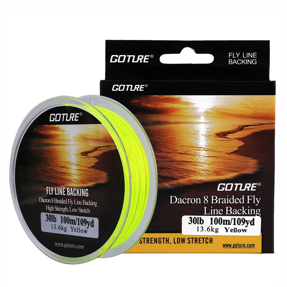 Goture 100M/109Yrd Fly Fishing Backing Line 20lb/30lb 8 Strands Braided Fishing Line For Fly Fishing