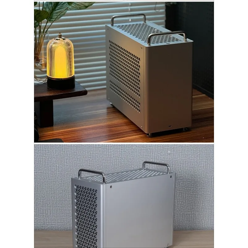 B2Pro All‑Aluminum MATX Mini PC Case Portable Handle Simple No‑RGB Chassis Support ATX SFX PSU 240 Water Cooling
