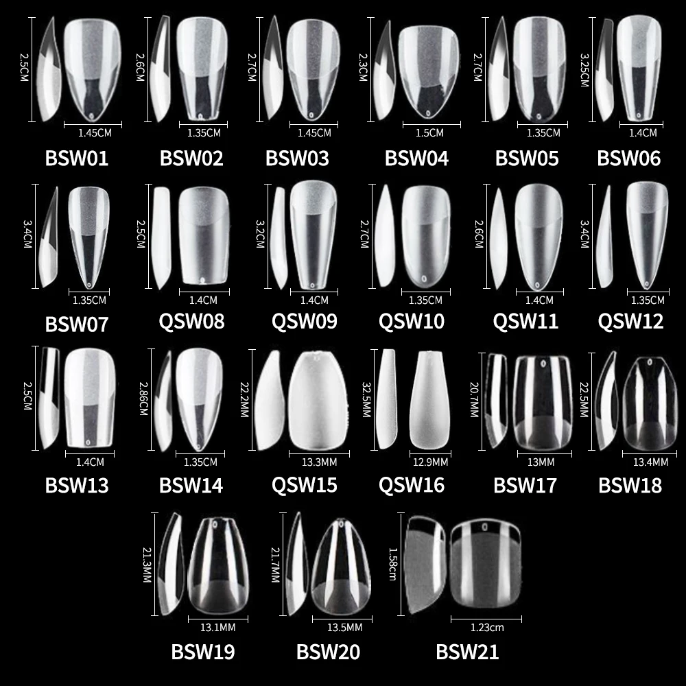 Imprensa curta em unhas postiças, capa completa, pontas de unhas, cápsulas, conjunto transparente, encantos de arte, acessórios, 120pcs