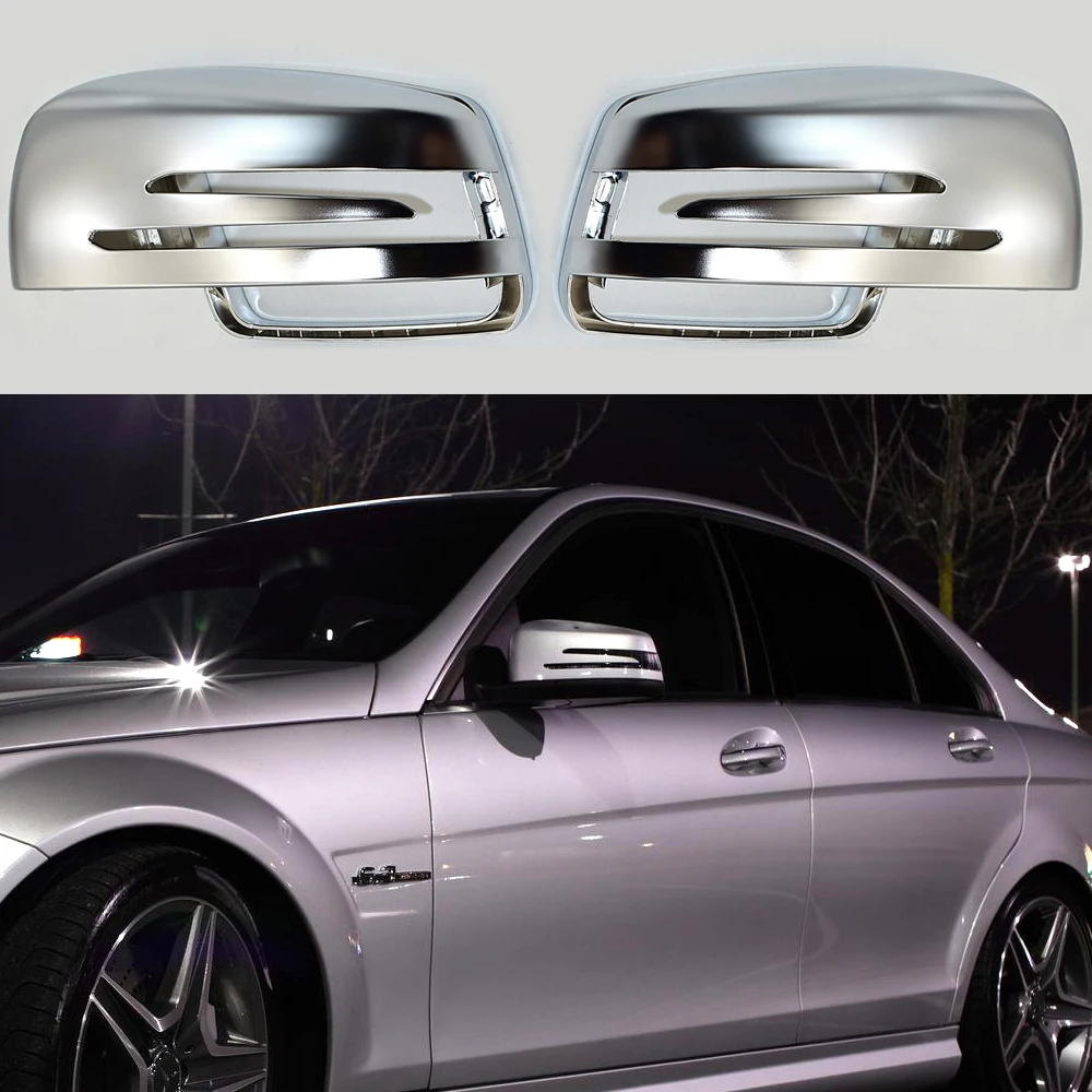 

Matt Chromed Side Door Mirror Wing Mirror Cover Replacement For Mercedes Benz A B S C CLASS W204 E CLASS W212