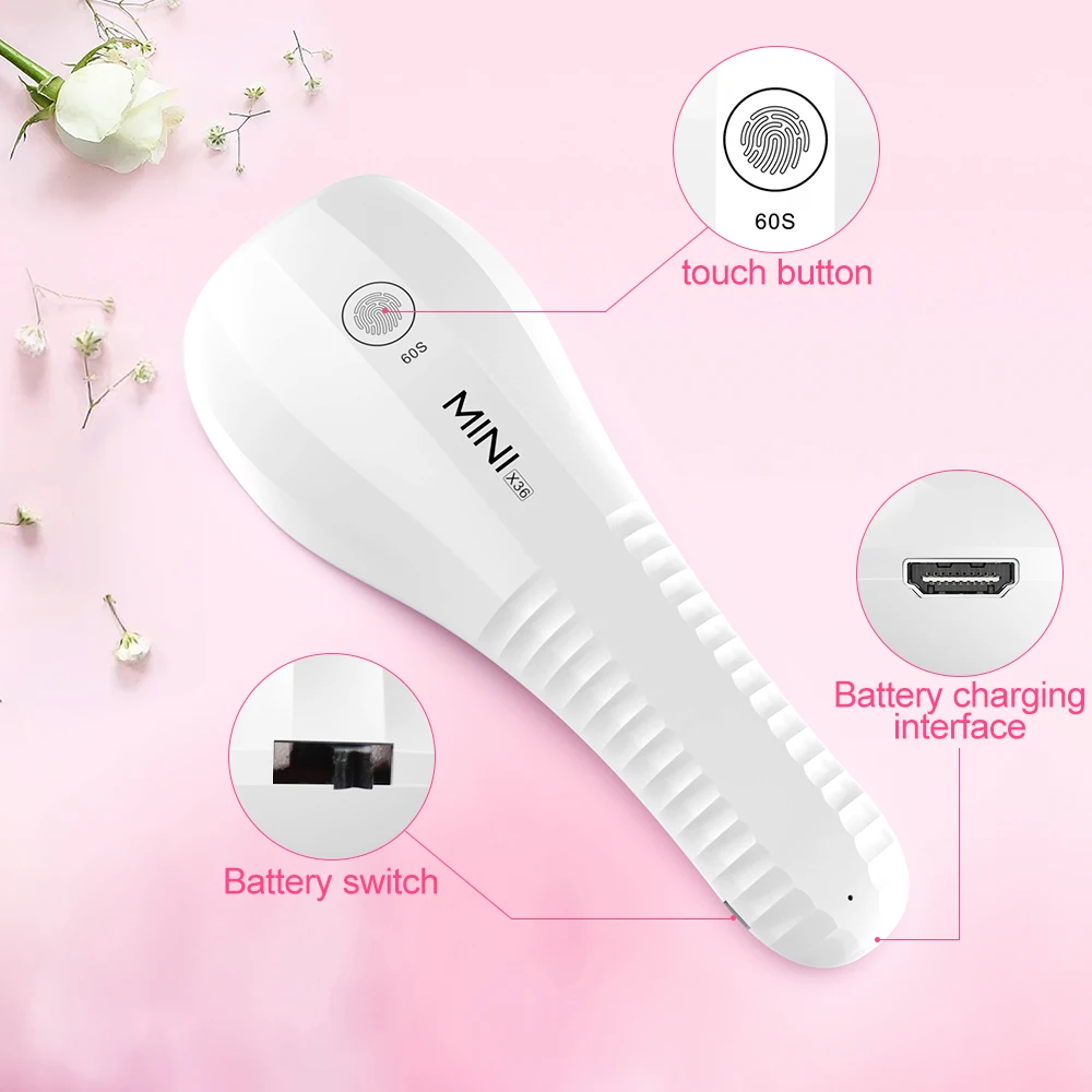Portable 5 LED bouton d'empreinte digitale sans fil lumière des ongles sèche-ongles Rechargeable Mini doigt Uv lampe à ongles
