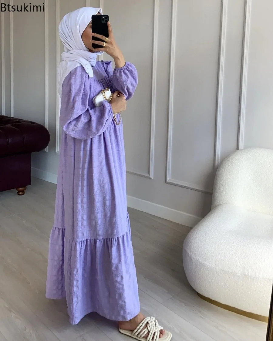Fashion Muslim Women Maxi Dress Hijab Dubai Arabic Abaya Pretty Females Party Sundress Ramadan Turkey Kaftan Modest Robe Vestido