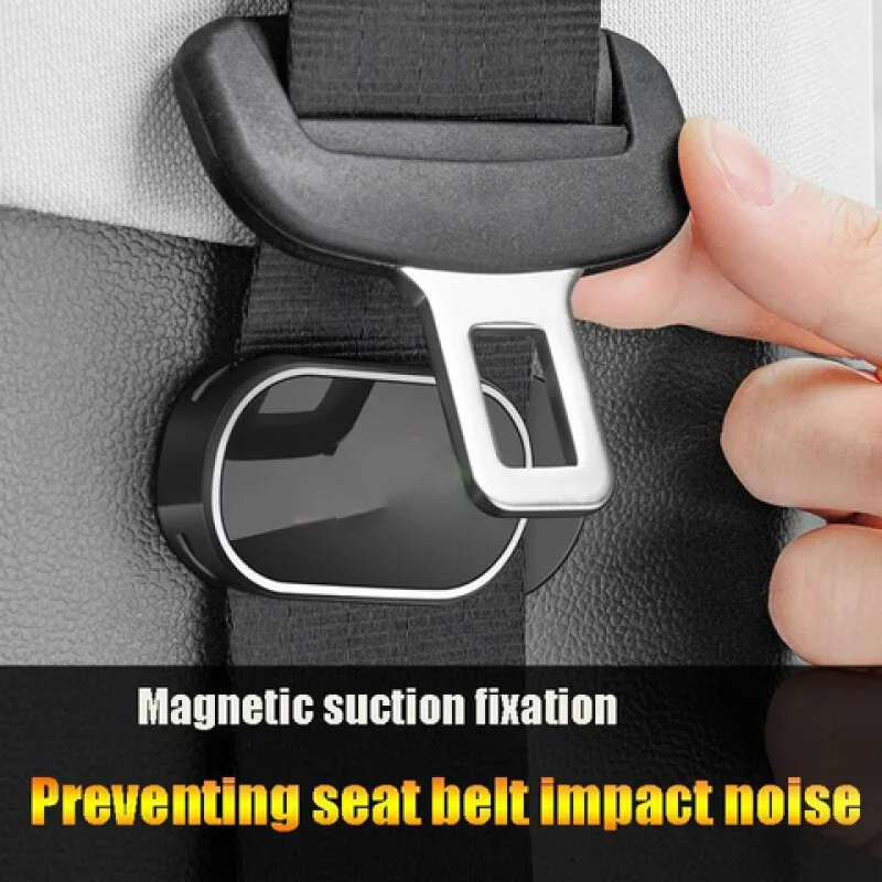 2Pcs Magnetic Attract Car Seat Belt Holder Stabilizer Fastener Style for Tesla VW BMW Nissan Hyundai Auto Interior Accessories