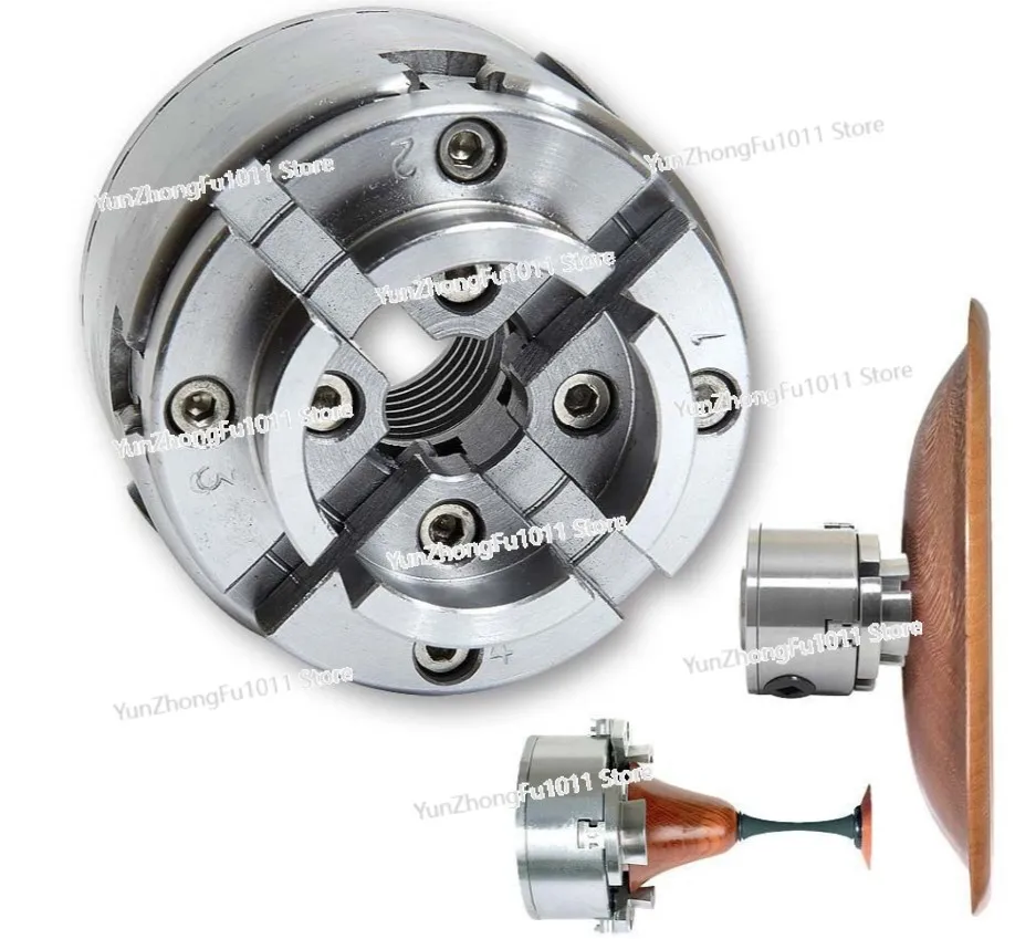 Self-centering Four-jaw Woodworking Chuck KP96 Clamping Outer Support Round Claw KP125 4 5 Inch Chuck