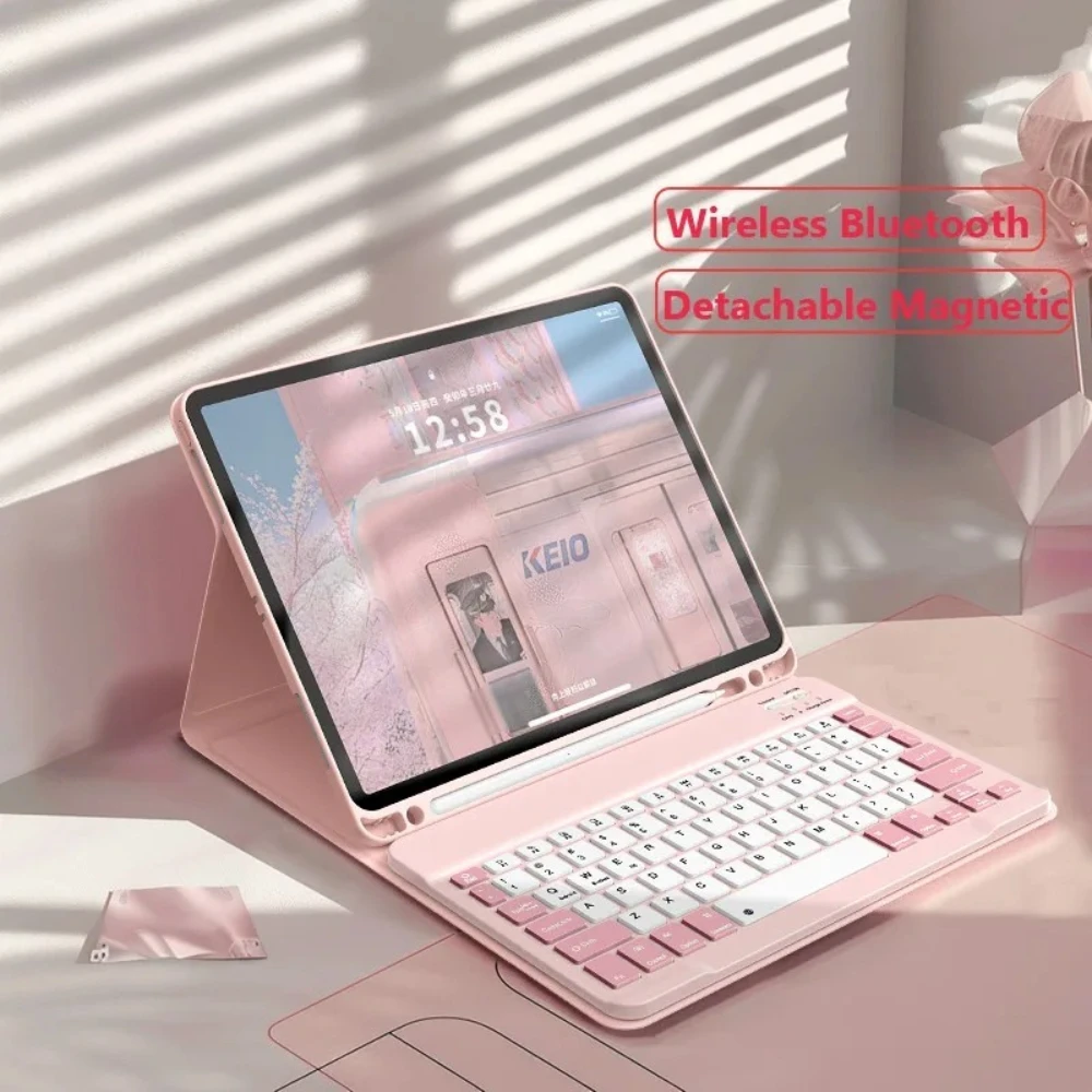 

Case with Detachable Keyboard for Samsung Galaxy Tab S10 Lite 10.9 X400 2025 S7 S8 S9 A8 A9 S10 FE X520 S6 Lite Magnetic Cover