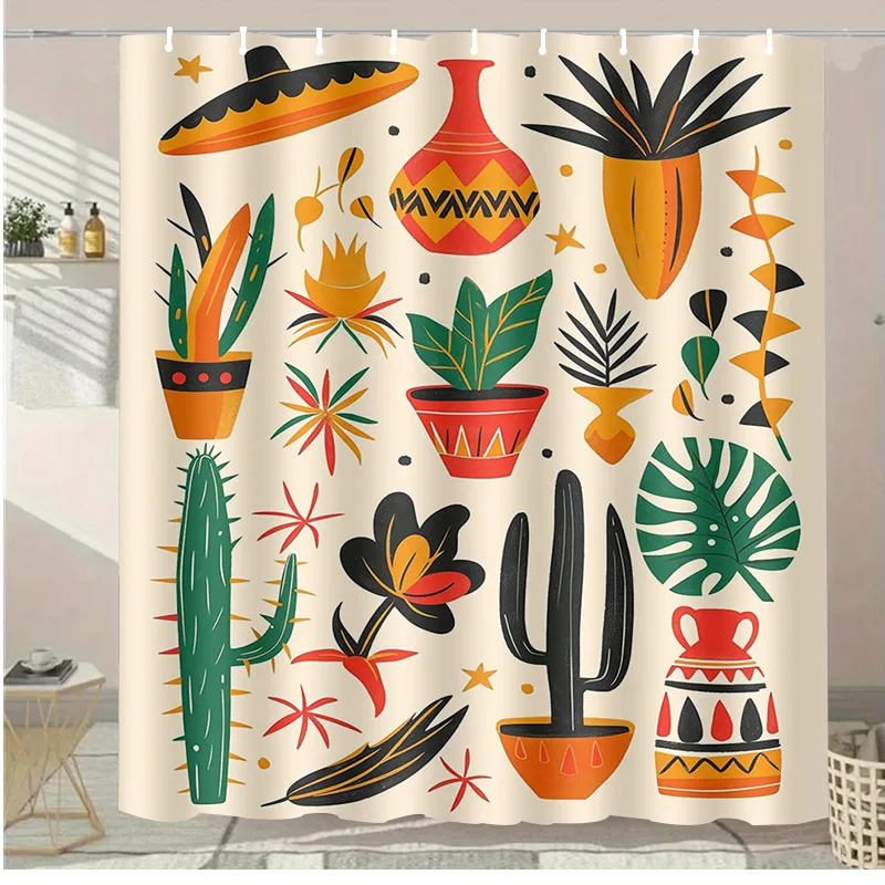 

Цветочный горшок Morandi, моющаяся грязеотталкивающая занавеска для душа, насадка для душа, водонепроницаемая полиэстеровая занавеска для ванны для домашнего декора