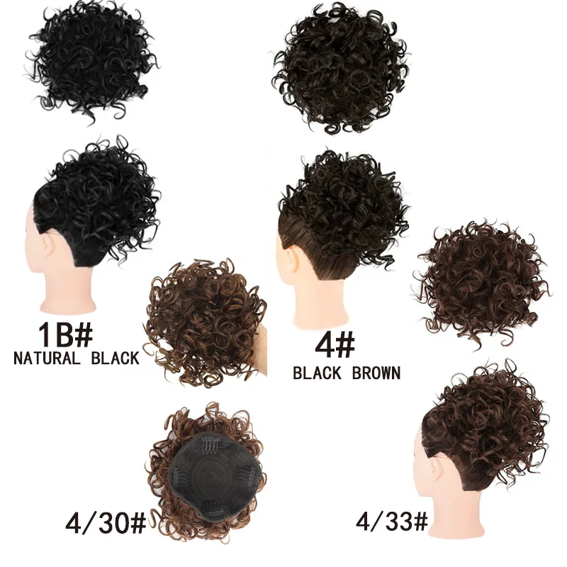 Synthetic Curly Bun Drawstring Ponytail Hair Piece