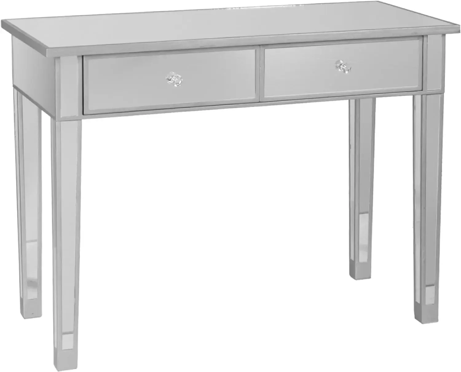 Southern Enterprises Mirrored 2 drawer media console table, Finish w, Silver