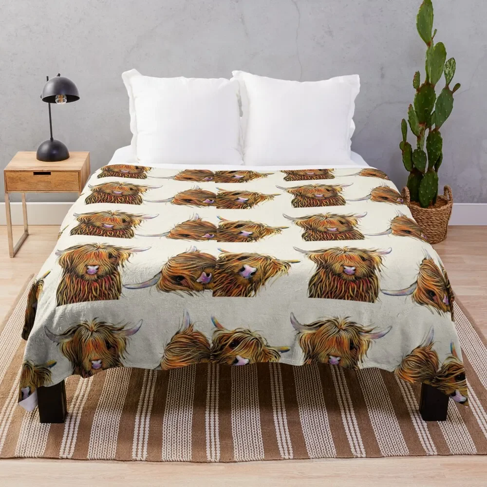 

HiGHLaND CoW PRiNT SCoTTiSH ' THe SCoTTieS ' BY SHiRLeY MacARTHuR Throw Blanket Sleeping Bag Blankets For Sofas Blankets