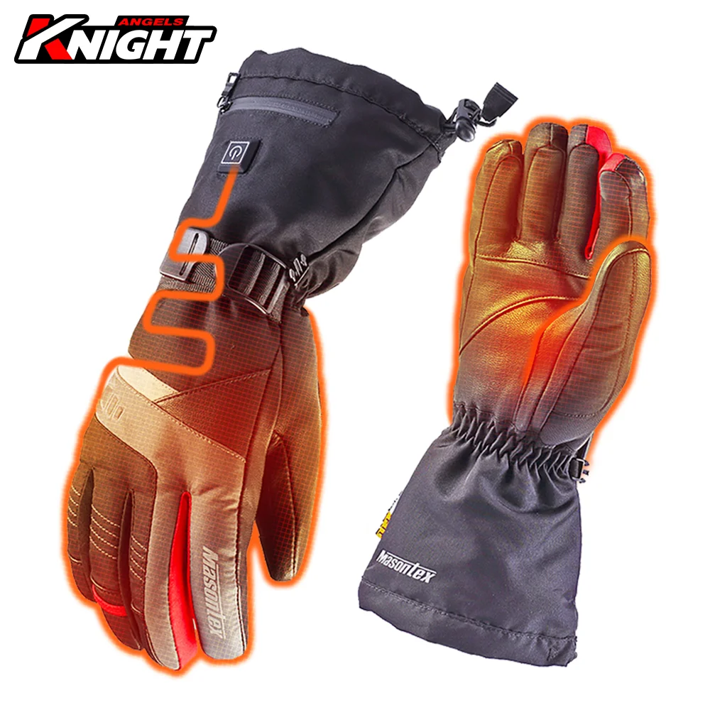 Heated Gloves Winter Motorcycle Waterproof Carbon Fibre Heating Gloves Battery Powered Snowmobile Heating Gloves Touch Screen