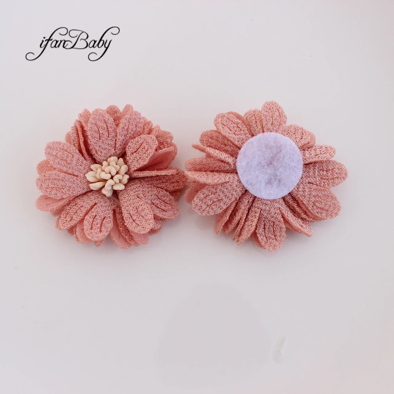 4.5CM Fabric Flowers With Stamen For Hair Accessories Hairband Apparel Accessories 23 Colors 100PCS