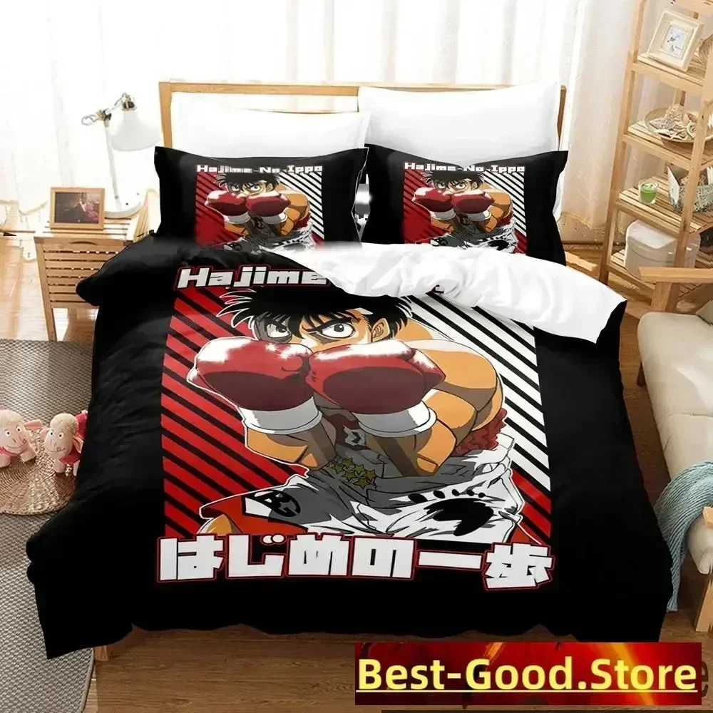 Fighting Spirit Hajime No Ippo Anime Bedding Set Duvet Cover Sheet Printed Pillowcase Bed Full Queen King Size Comforter Bedroom