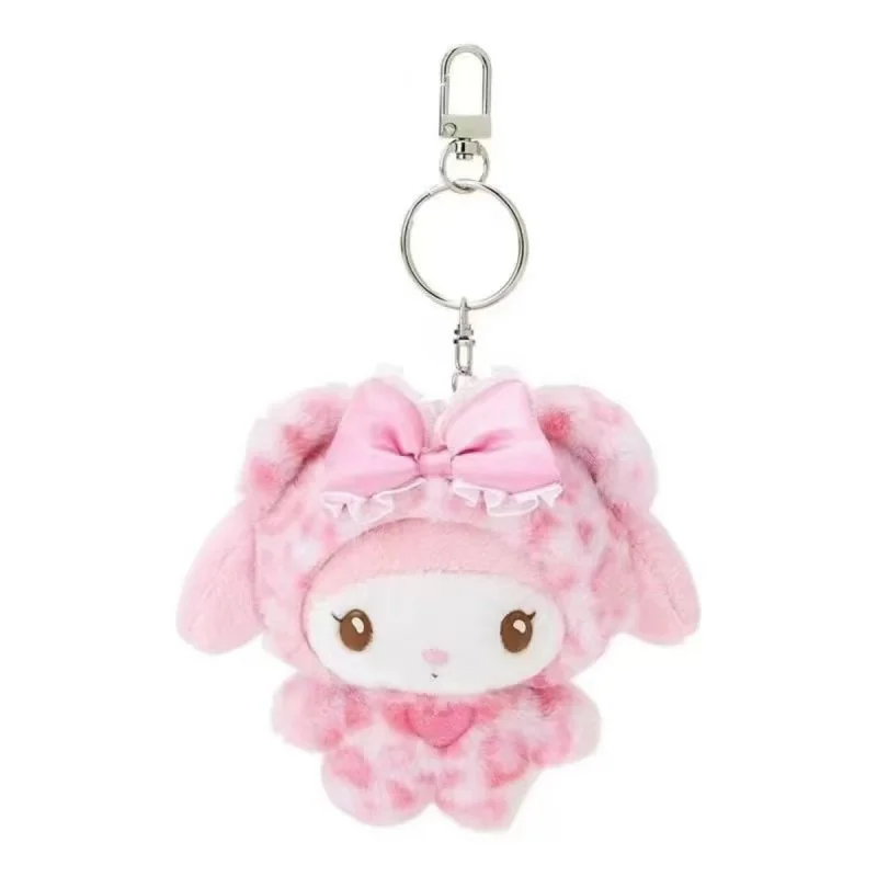 

Sanrio Leopard Print Bear Series Hello Kitty Keychain Pendant Cartoon Kitty Cat Plush Doll Pendant Keychain Bag Decorations Gift