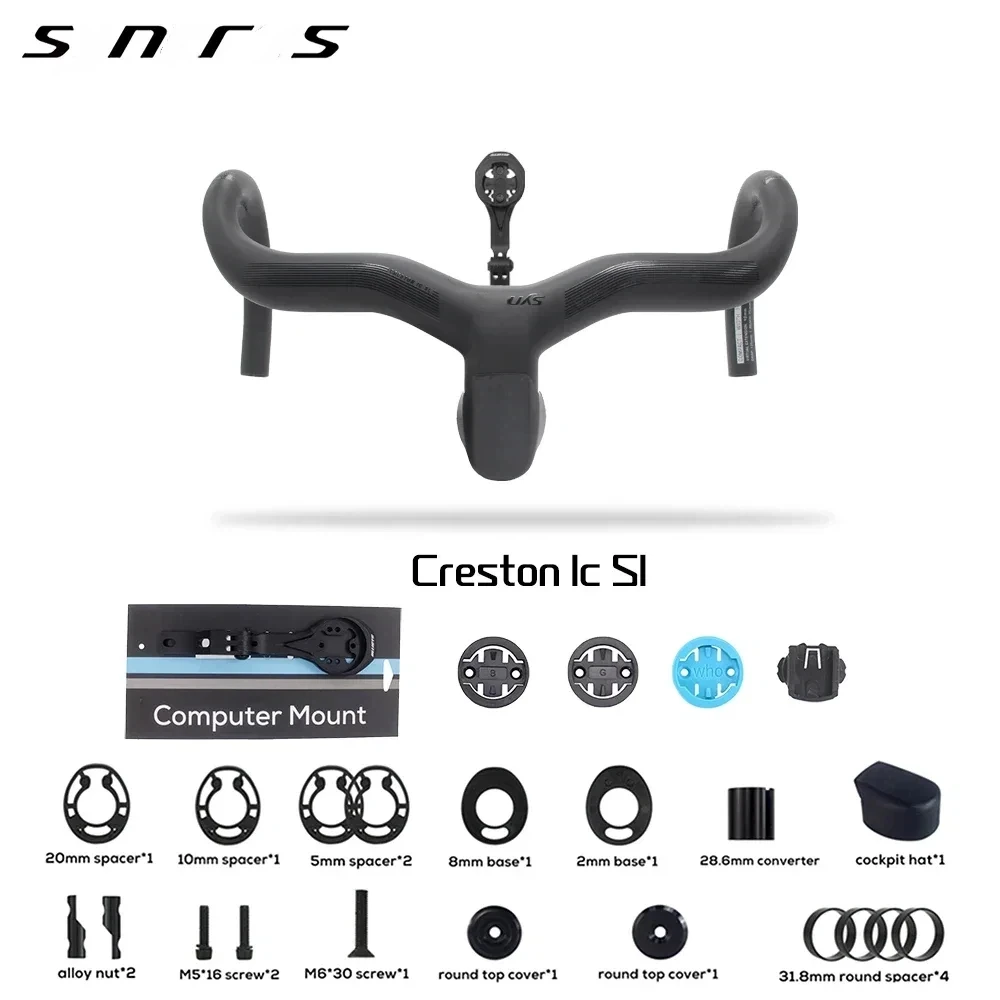 

Syn Creston IC SL Integrated Carbon Handlebar WIth Mout for Road Bike Internal Cable Routing Di2 31.8mm 28.6mm Conveterr