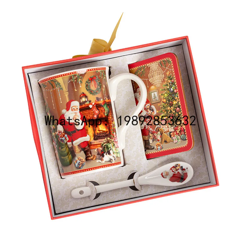 PYJ1  ceramic gift box set with cups and saucers retro creative gift Christmas limited light luxury --4 pcs