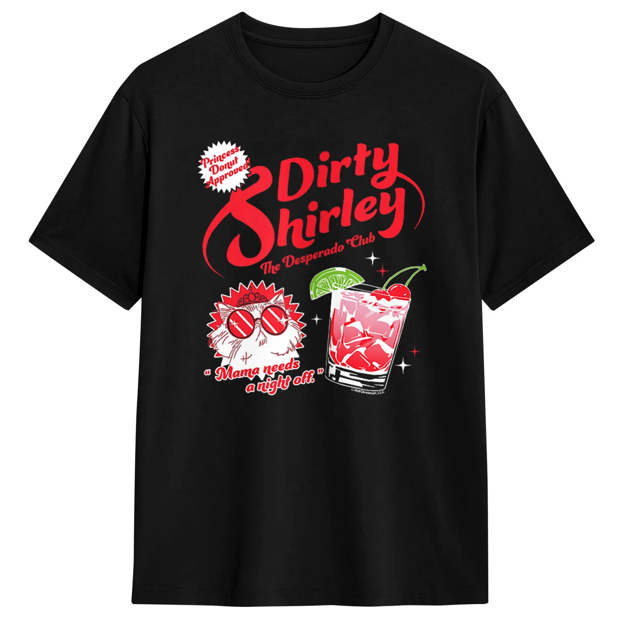DCC Dirty Shirley Desperado Club Ad with Princess Donut Cotton T Shirt For Men Summer  Vintage T Shirts O Neck Harajuku Tees
