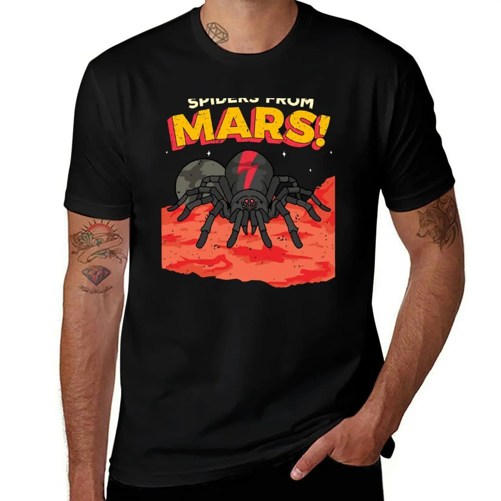

Spiders-from-Mars-Short-Sleeve T-Shirt football t shirt clothes cotton man t-shirts heavy weight t shirts for men