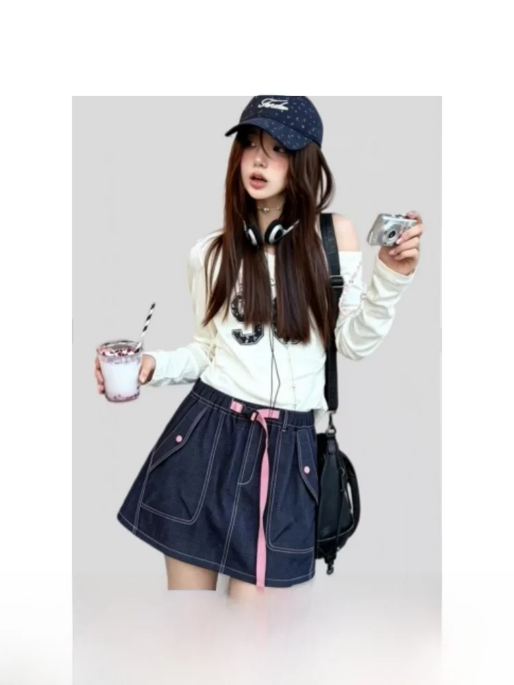 Quick Dry Outdoor Women's Skort Summer Check Texture Anti-Light Workwear  Skirt Low Waist Nylon Fabric A-Line Skirt