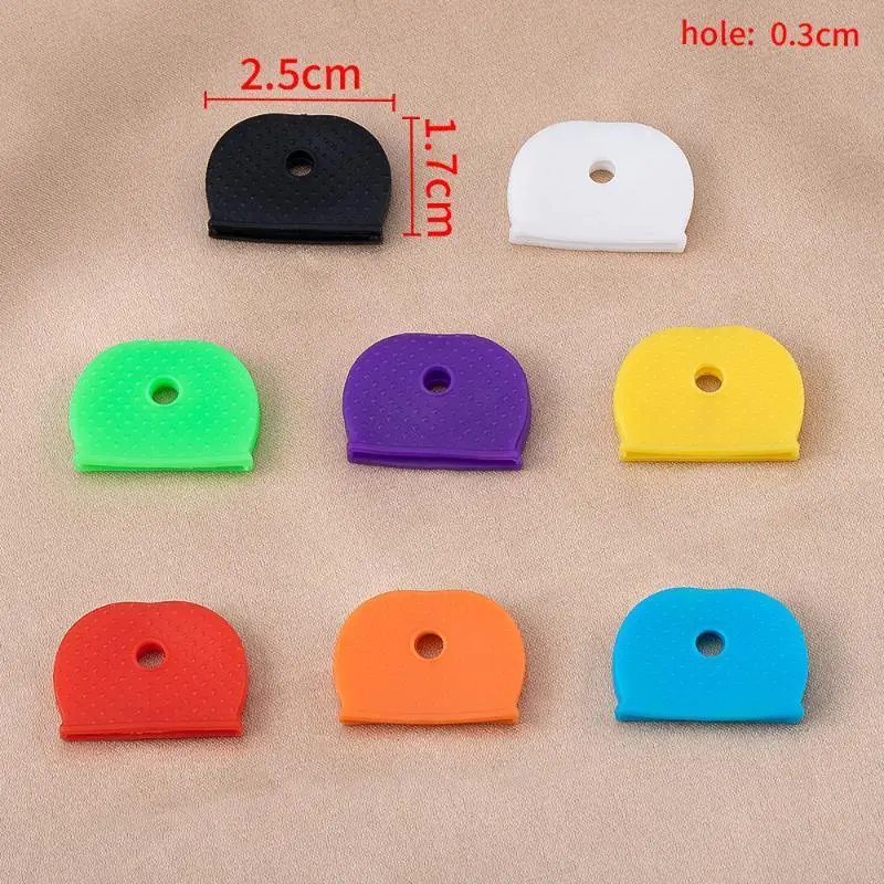 Hot Sale New 10/24/32Pcs Random Color PVC Key Protective Covers And DIY Key Protective Rings Easy To Install Keychain Storage