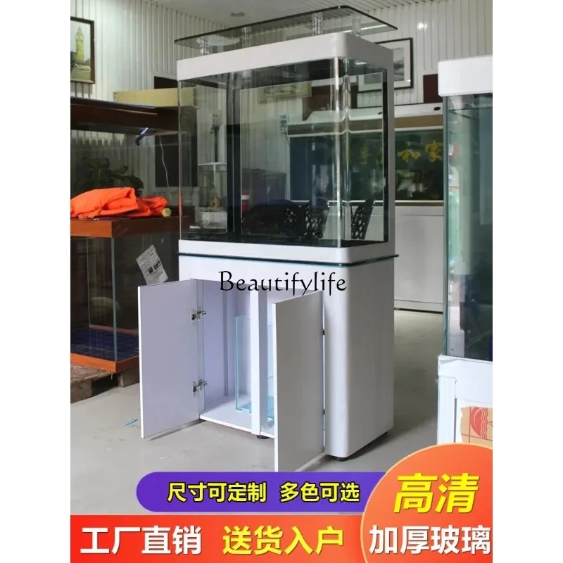 Water-free fish tank living room small ecological aquarium bottom filter medium-sized oxygenation silent landscaping
