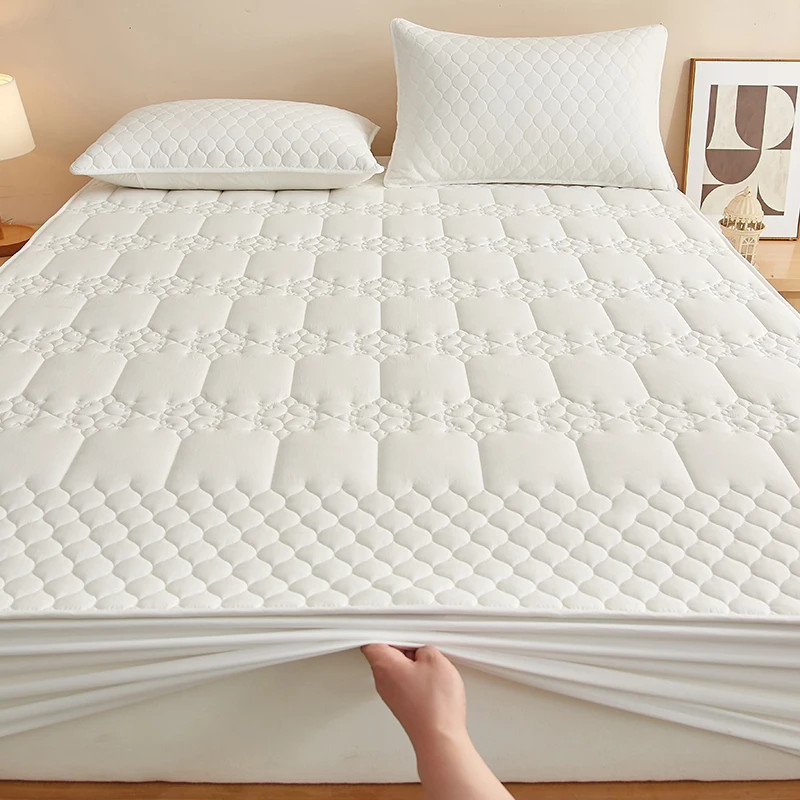 Waterproof Quilted Mattress Protector - Waterproof Fitted Sheet , Jacquard Style Mattress Cover, Antibacterial, Hypoallergenic