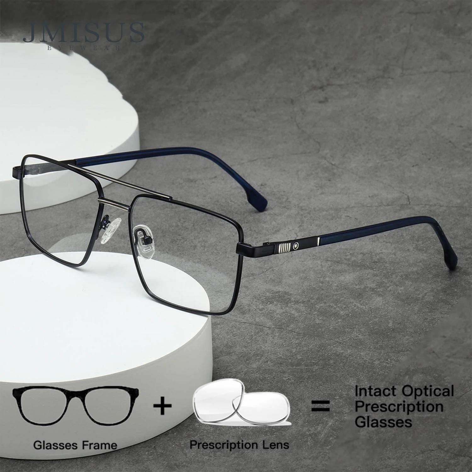 

JMISUS New Arrivals Man Square Prescription Eyeglasses for High-quality Metal Pilot Photochromic Optical Glasses