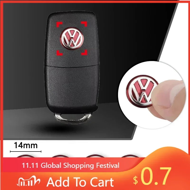 

Наклейка-эмблема на корпус ключа автомобиля 14 мм для VW, аксессуары для логотипа ключа управления авто для Volkswagen VW GTI Golf Amarok T5 Phaeton Teramo