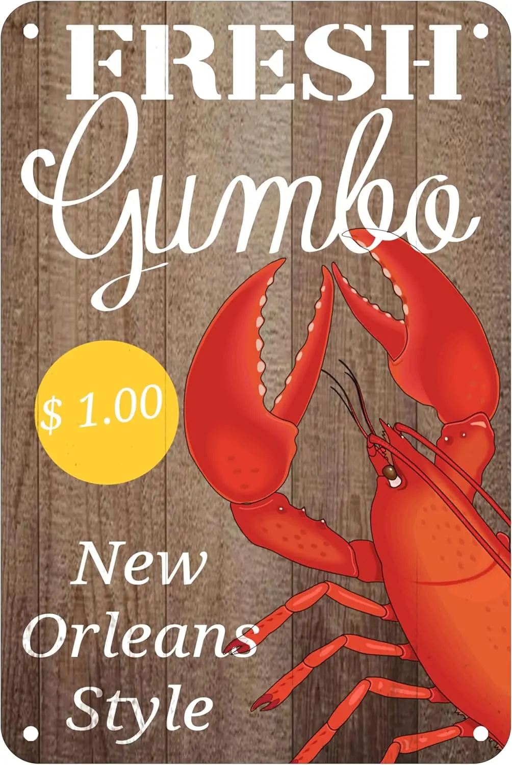 Metal Tin Sign Vintage Retro Wall Decor Fresh Gumbo Seafood Lobster Poster For Home Kitchen Restaurant Chef Room Decor Gara sign