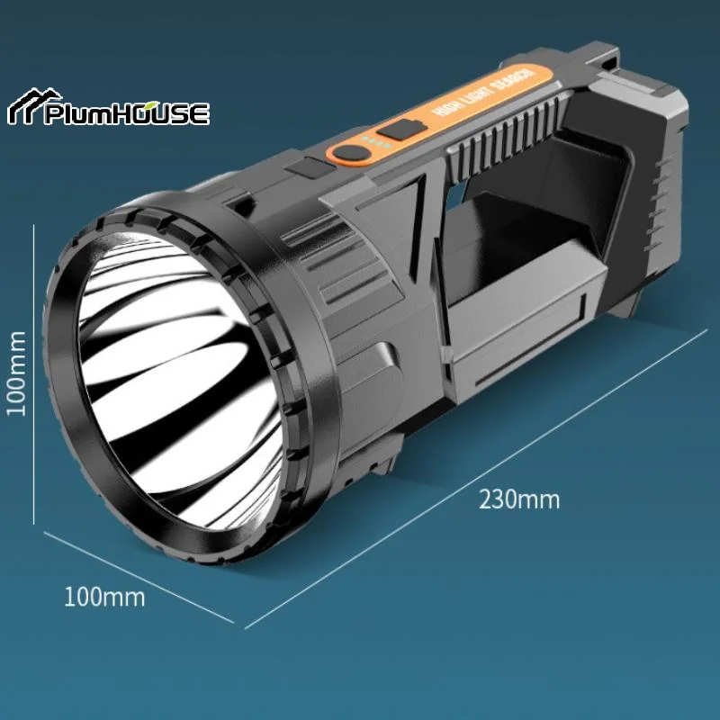 Rechargeable High Bright Handheld LED Flashlight With COB Side Light Power Display For Camping Hiking Outdoor Emergency Use