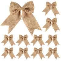 Linen Christmas Bow Gift Box Christmas Tree Decoration DIY Handmade Wedding Festival Craft