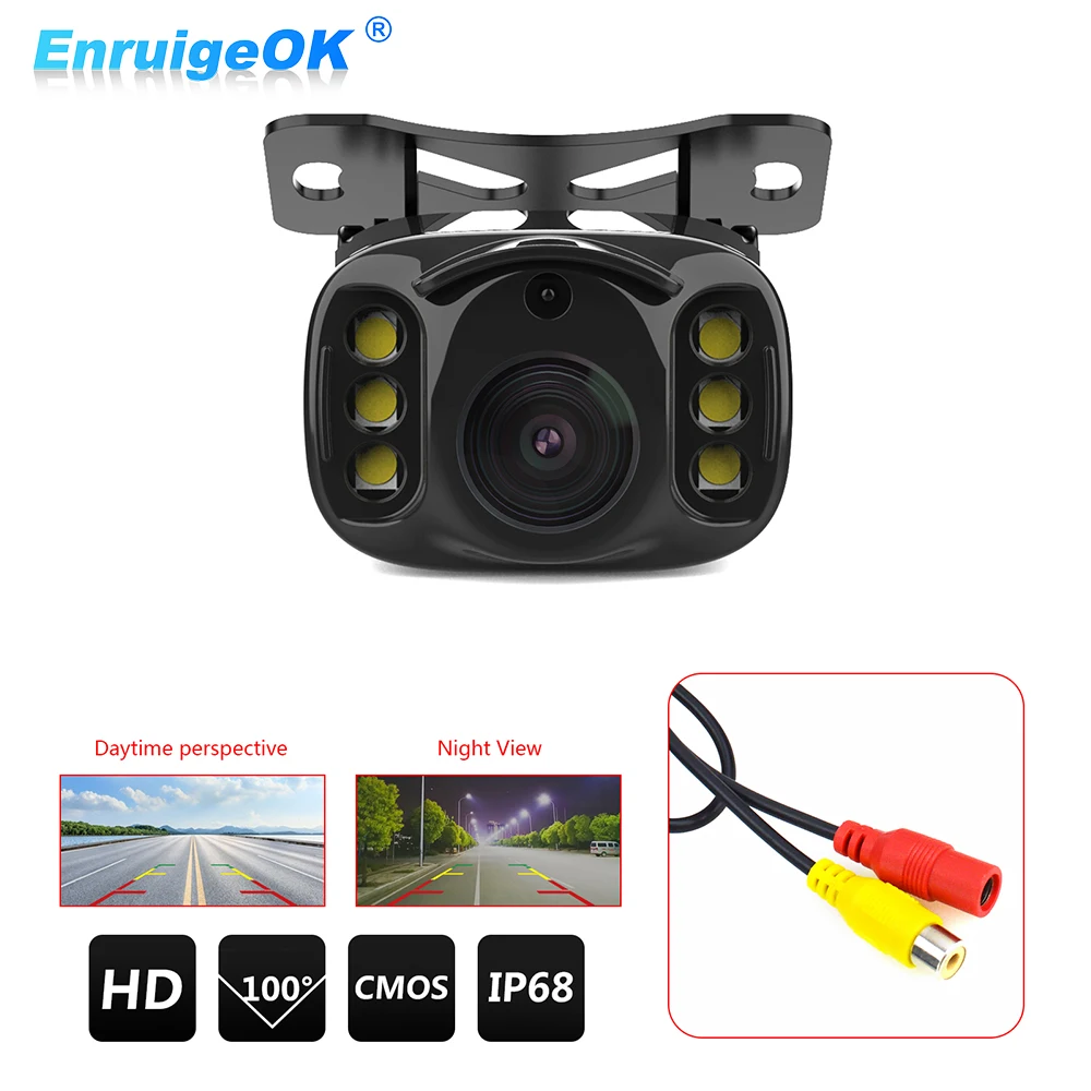 

Car Rear View Camera Reversing Monitor Kit License Plate Frame Camera 6 LED IR Night Vision Waterproof Backup Parking System