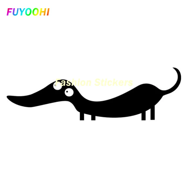 FUYOOHI Exterior/Protection Fashion Stickers Personality Cartoon Sausage Dog Fashion Car Sticker Motorcycle Car Styling Vinyl