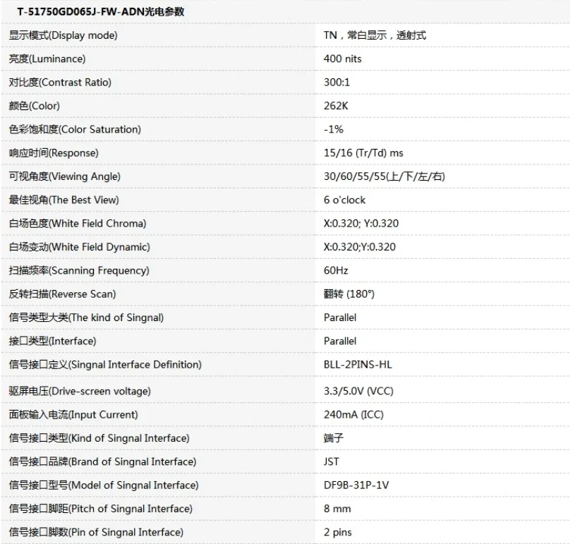 Экран промышленного дисплея T-51750GD065J-FW-ADN T-51750GD065J-FW-AFN T-51750GD065J-FW-AA T-51750GD065J-FW-AB