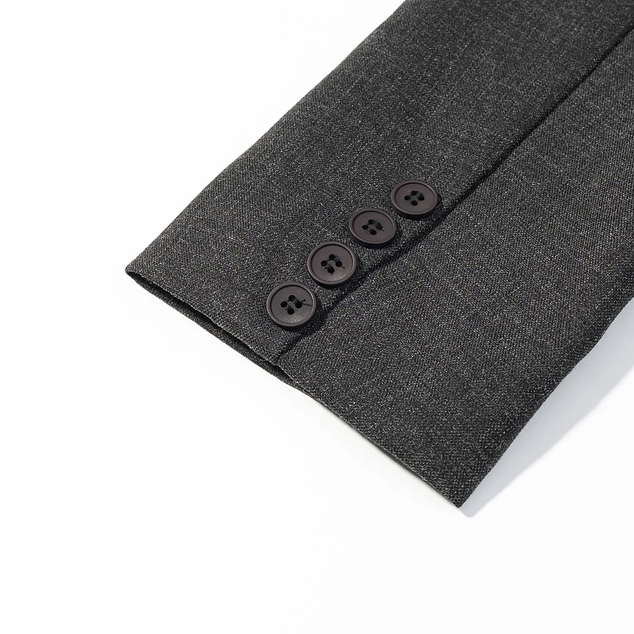 HH Damen Casual Asymmetrischer Dunkelgrauer Blazer Einknopf Langarm-Jacke Mäntel 2026 Trend Vintage Einfarbige Büro-Blazer – Detail 11