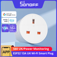 SONOFF S60 13A UK Wi-Fi Smart Socket iPlug 1-5PCS Power Monitoring Timer Smart Scene Remote Control eWeLink Alexa Google IFTTT