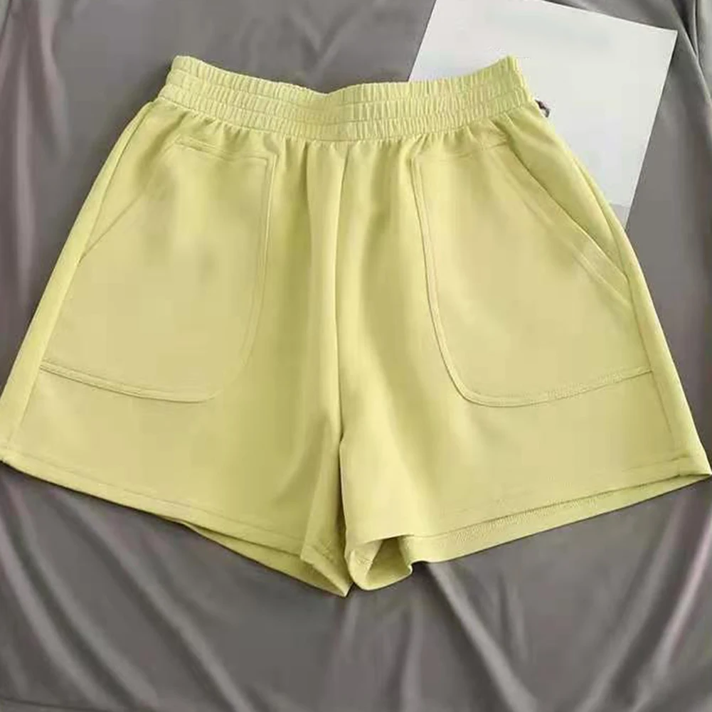 Casual Outdoor Black High Waist Pants Casual Shorts All Seasons Wear Microelasticity Fabric For Daily Activities