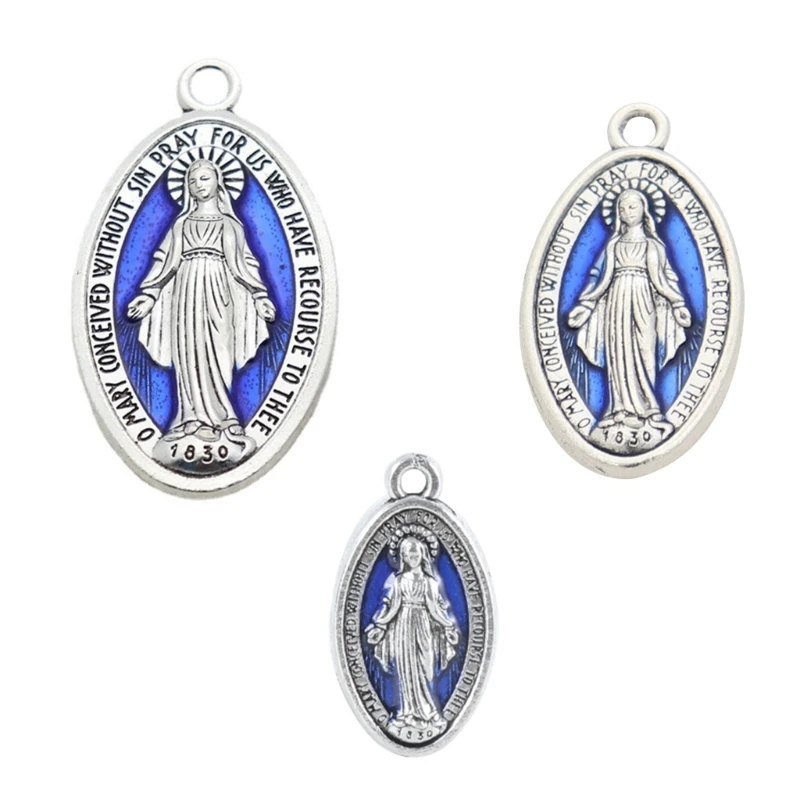 10x Blessed Virgin Pendant Catholic Bracelets Necklace Pendant with Loop Drop Shipping