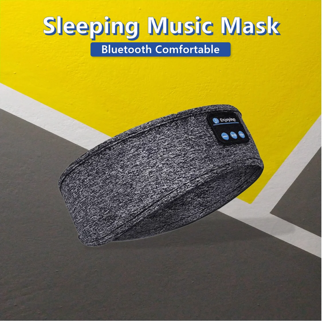 Máscara de ojos para dormir, auriculares inalámbricos compatibles con Bluetooth, 5,0 algodón, diadema de música con micrófono, manos libres