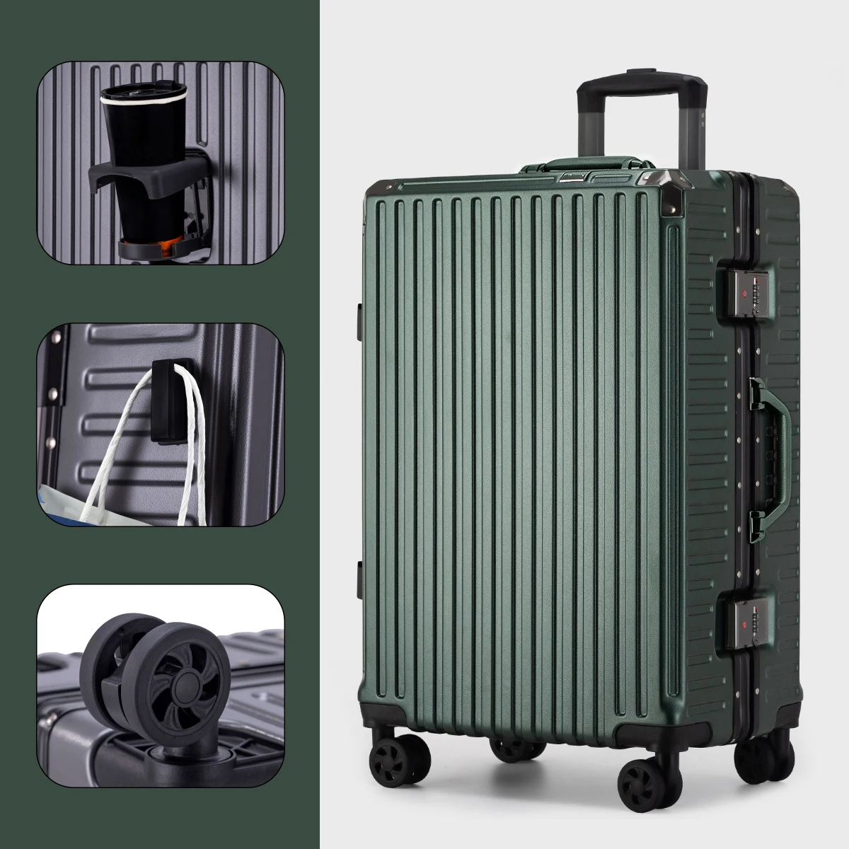 Robuster und langlebiger multifunktionaler Trolley-Koffer, neuer Koffer mit großem Fassungsvermögen, universelle Rad-Studenten-Passwortbox – Detail 16