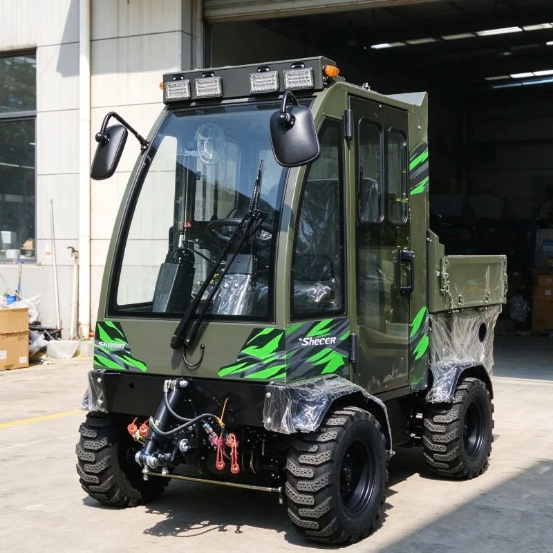 Customized Heavy Duty 25HP High-performance Engine Four-wheel Drive Snow Sweeper, 1400mm Three in One Road Sweeper