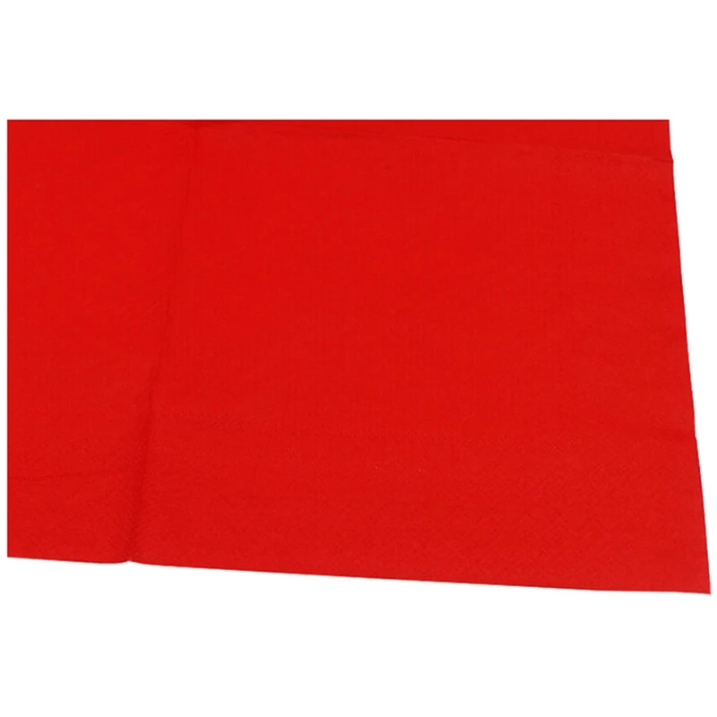 6 Pack Solid Color Printed Paper Napkin (Red)