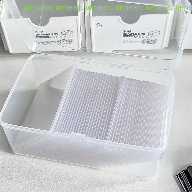 [C]Korean Transparent Storage Box Card Photocard Storage Box Photo Card Organizer Classification Flip Box
